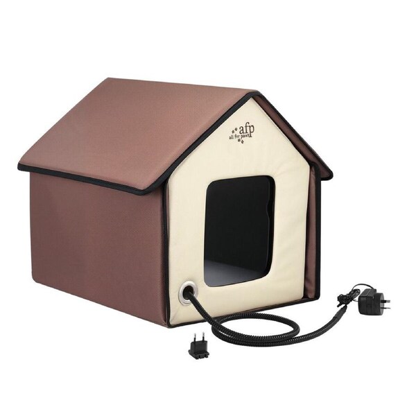 Heated Cat House Heating Pet Dog Bed Pad Home Outdoor Weatherproof Feral Stray Kitty Shelter Warmer Heater Winter Outside Insulated Foldable Portable