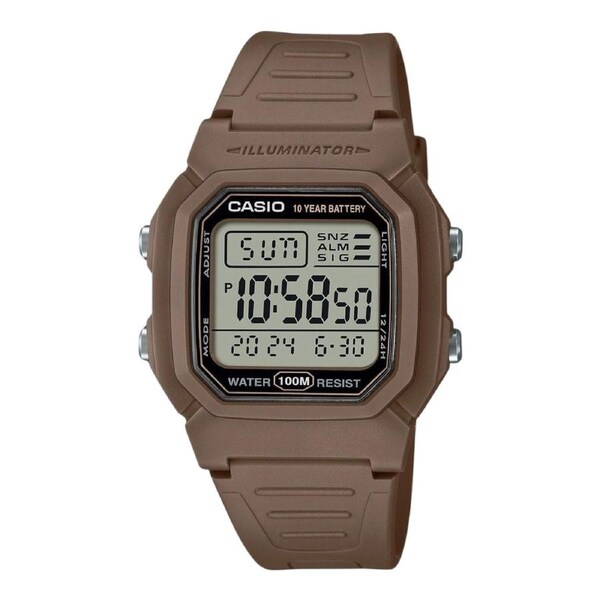 Casio W-800H-5AV Unisex Watch Brown Resin Band Digital 100M 10 Year Battery