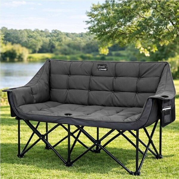 Levede Double Camping Chair Folding Outdoor Portable Fishing Picnic Travel Seat