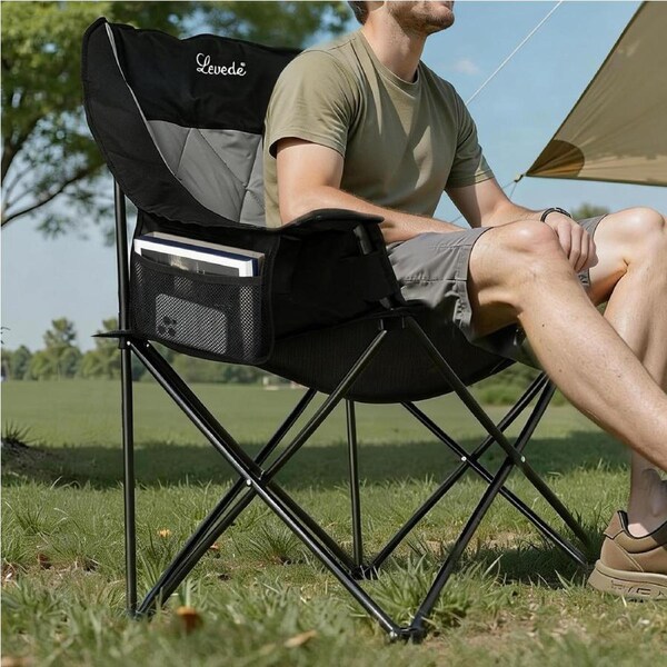 Levede Folding Camping Chair Extra Large Outdoor Portable Fishing Travel Seat