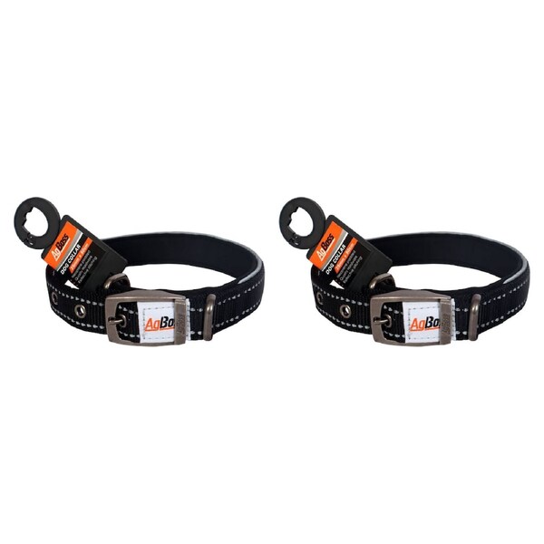 AgBoss 2 Pack 25mm x 50cm Dog Collar - Black - 500892