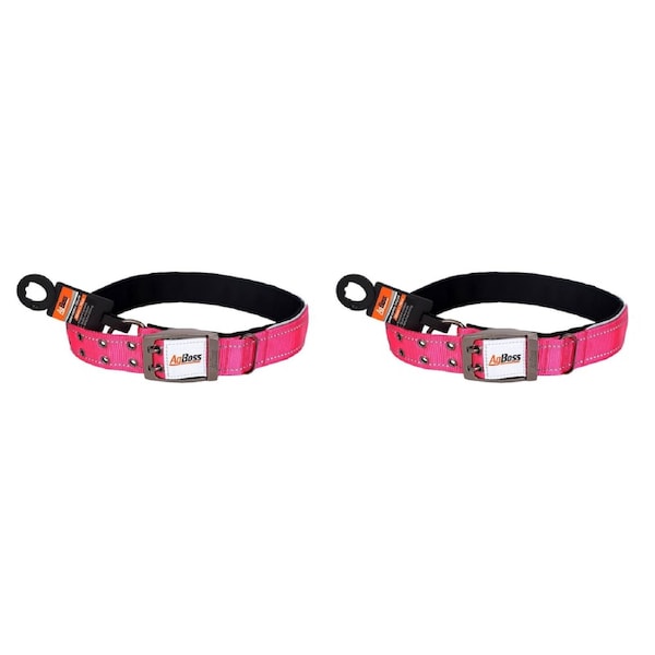 AgBoss 2 Pack 40mm x 75cm Dog Collar - Hot Pink - 500950