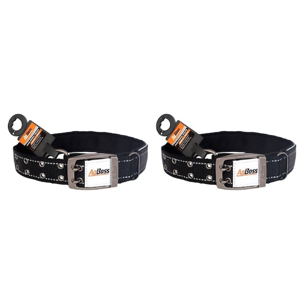 AgBoss 2 Pack 40mm x 65cm Dog Collar - Black - 500930