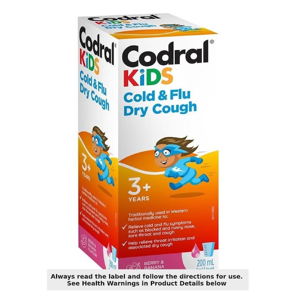 Codral Kids Cold & Flu Dry Cough Liquid 200mL