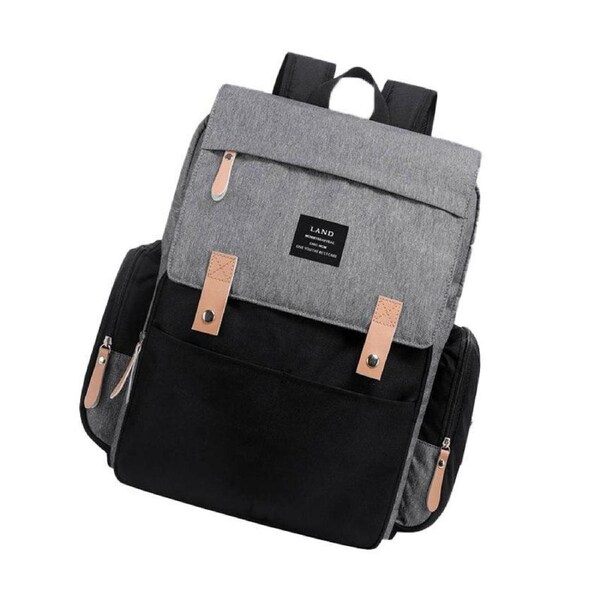 Multifunctional Diaper Backpack Changing Bag Nappy Mummy Travel Organiser Grey Black