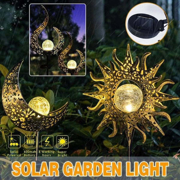 Solar Lights LED Garden Decor - Flame 18*8*77cm, IP55 Waterproof, Warm White