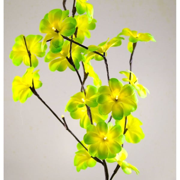 Green Frangipani Stem Fairy Lights 50cm H 20 LED Battery Operated Table Centrepiece