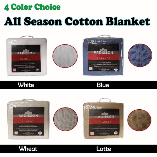 Radisson All Season Cotton Blanket Latte King - Soft, Multi-use, Machine Washable