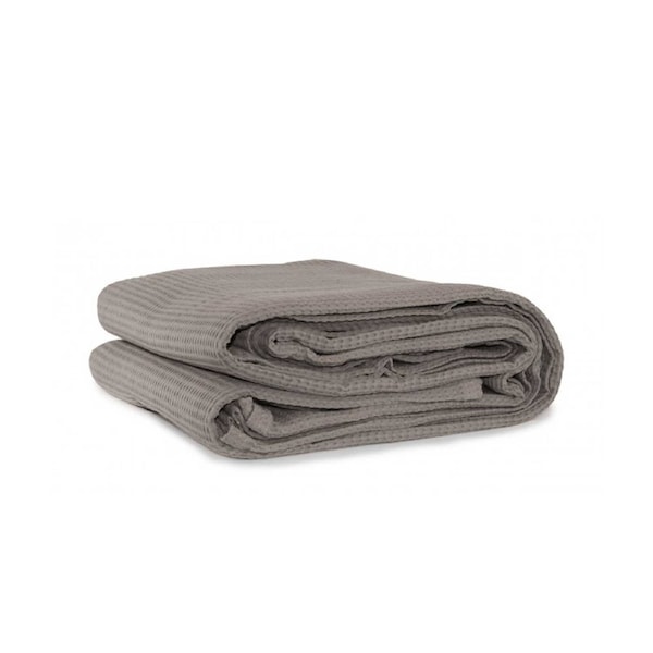 Jason Cotton Waffle Blanket Latte - 245 x 255 cm, 100% Cotton, Machine Washable