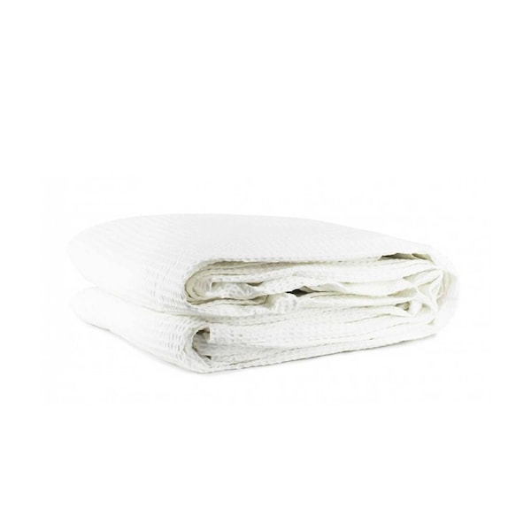 Jason Cotton Waffle Blanket White - 180 x 245 cm, 100% Cotton, Waffle Design