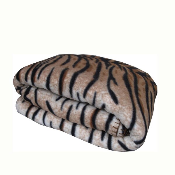 Elements 240GSM Polar Fleece Blanket 220cm x 240cm Tiger - Queen Size