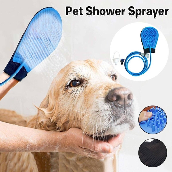 Dog Bath Brush Head Bath Magic - 2-in-1 Silicone Scrub & Shower Sprayer, 2.2m Hose