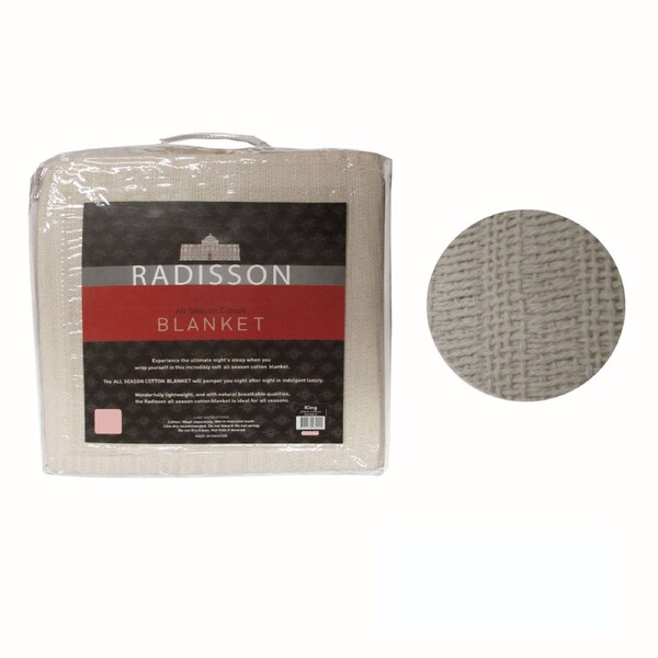 Radisson All Season Cotton Blanket Wheat Single - Soft, Multi-Use, Machine Washable