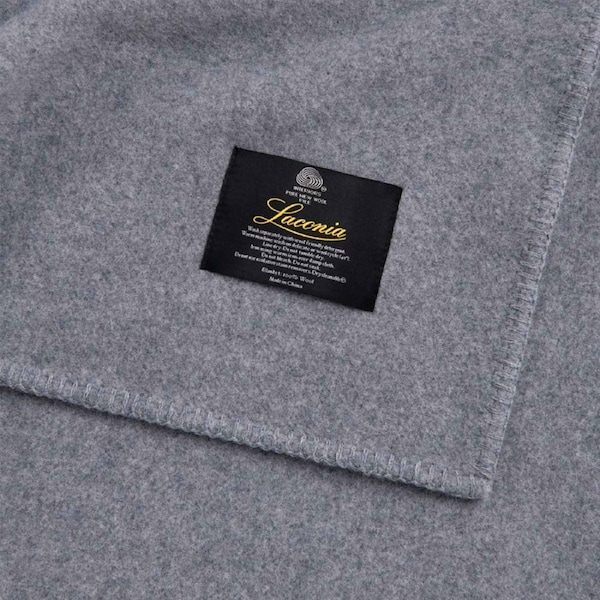 Laconia 400GSM Premium Australian Pure Wool Blanket Grey King - Hypoallergenic, Machine Washable