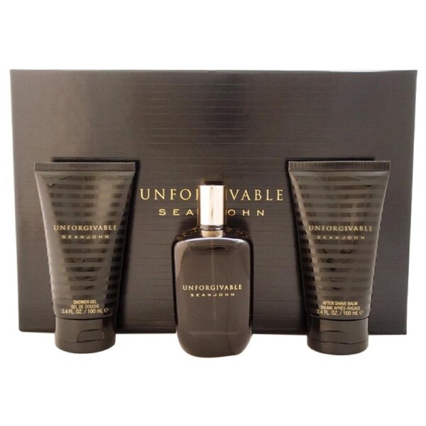 Unforgivable by Sean John for Men - 3 Pc Gift Set 4.2oz EDT Spray, 3.4oz Shower Gel, 3.4oz After Shave Balm 3 Pc Gift Set
