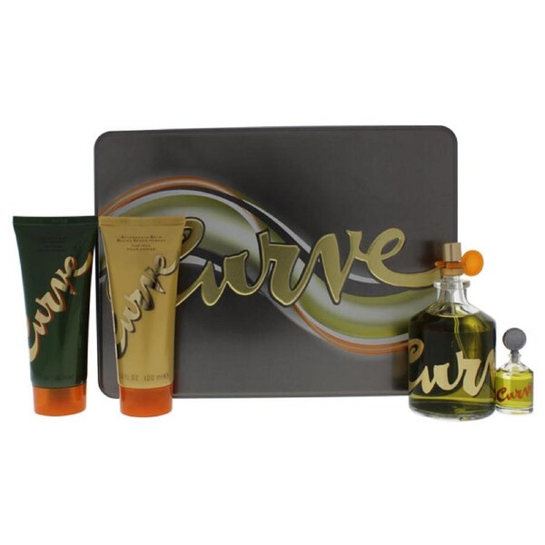 Curve by Liz Claiborne for Men - 4 Pc Gift Set 4.2oz EDC Spray, 0.25oz EDC Splash, 3.4oz After Shave Balm, 3.4oz Shower Gel 4 Pc Gift Set