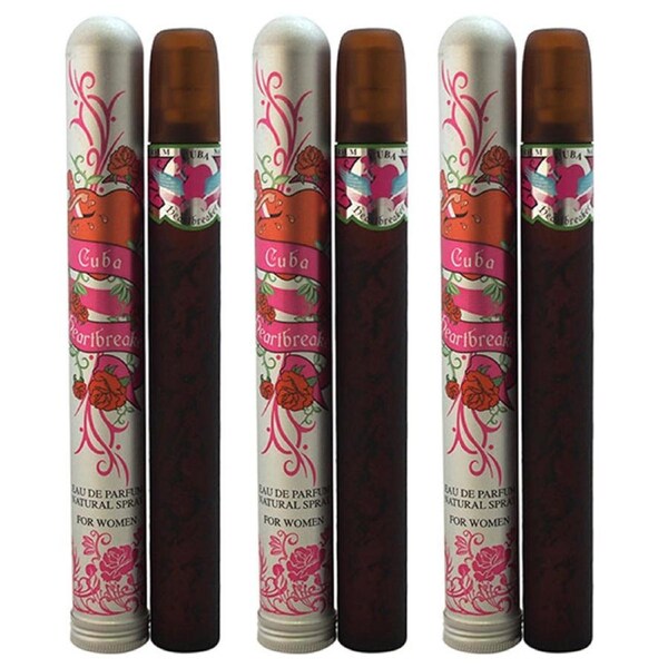 Cuba Heartbreaker by Cuba for Women - 1.17 oz EDP Spray - Pack of 3 1.17 oz
