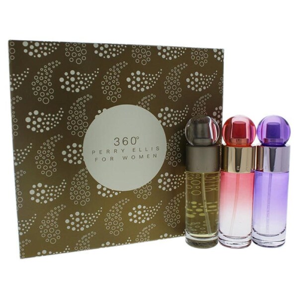 360 by Perry Ellis for Women - 3 Pc Gift Set 1oz EDT Spray, 1oz Coral EDP Spray, 1oz Purple EDP Spray 3 Pc Gift Set