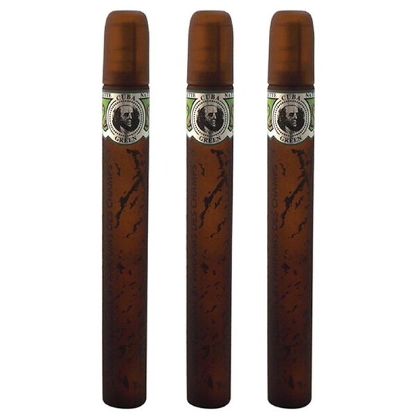 Cuba Green by Cuba for Men - 1.17 oz EDT Spray - Pack of 3 1.17 oz
