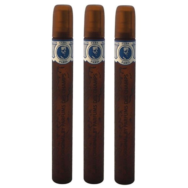 Cuba Blue by Cuba for Men - 1.2 oz EDT Spray - Pack of 3 1.2 oz