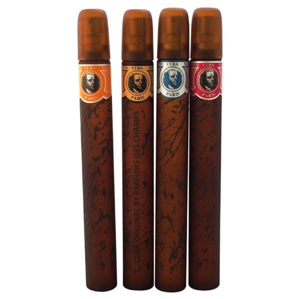 Cuba by Cuba for Men - 4 Pc Gift Set 1.17oz Cuba Gold, 1.17oz Cuba Blue, 1.17oz Cuba Red, 1.17oz Cuba Orange 4 Pc Gift Set