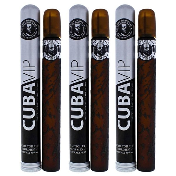 VIP by Cuba for Men - 1.17 oz EDT Spray - Pack of 3 1.17 oz