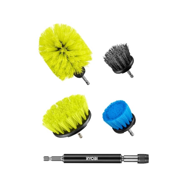 Ryobi 5 Piece Drill Brush Set with Extension Bar