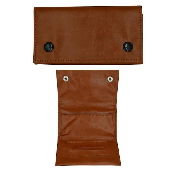 2 x Tan Tobacco Smoking Pipe Bag Cigar Carry Pouch Case Snap Zipper Paper Slot