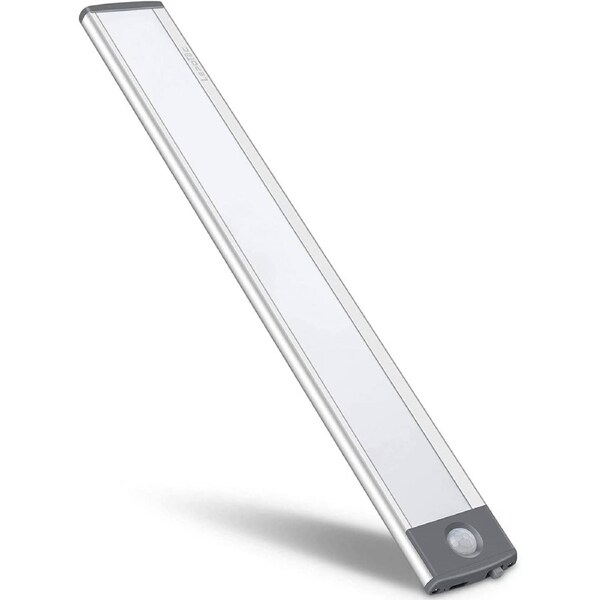 54 LED Rechargeable Under Cabinet Night Light, Motion Sensor, 40x4x2 cm, Silver/White