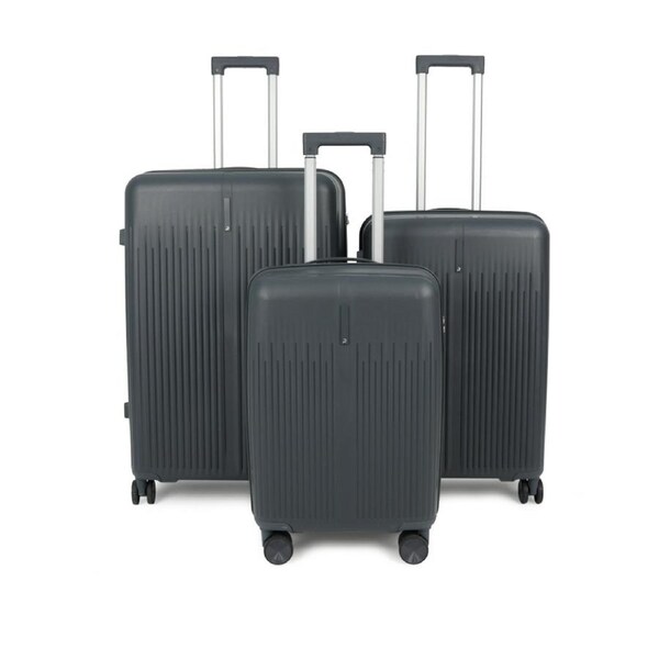 3pc Paklite Cross Wind Travel Luggage Spinner Wheels Suitcase Set Navy