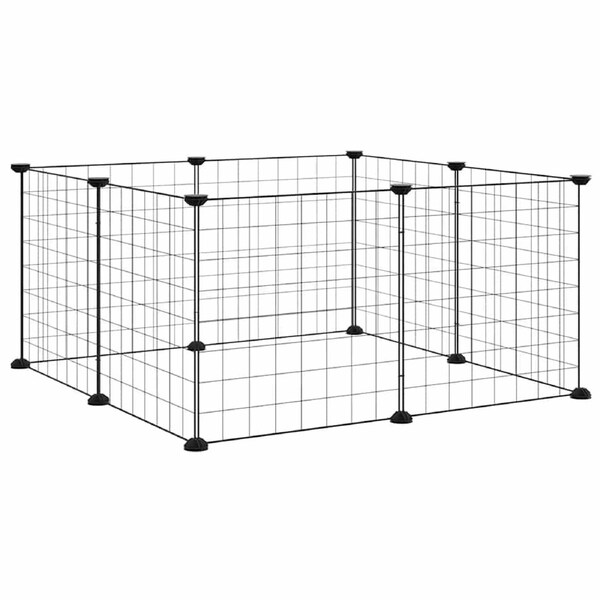 8-Panel Pet Cage Black 35x35 cm Steel vidaXL