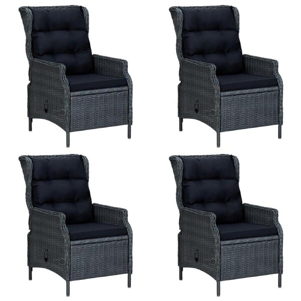 5 Piece Garden Dining Set Dark Grey vidaXL