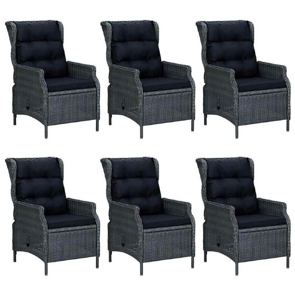 7 Piece Garden Dining Set Dark Grey vidaXL