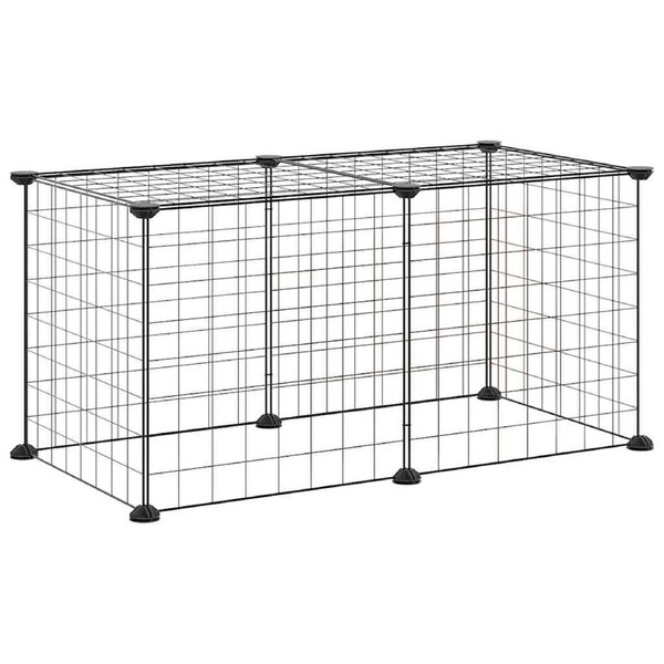 8-Panel Pet Cage Black 35x35 cm Steel vidaXL