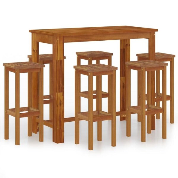 7 Piece Garden Bar Set Solid Wood Acacia vidaXL