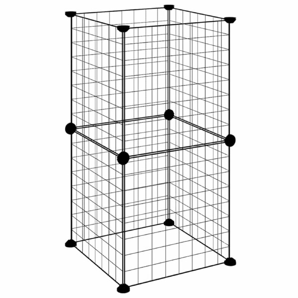 8-Panel Pet Cage Black 35x35 cm Steel vidaXL