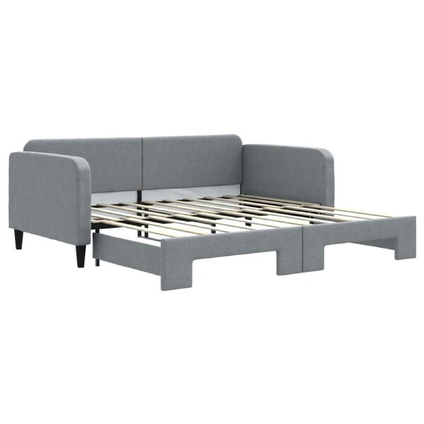 Daybed with Trundle without Mattress Light Grey 90x190 cm vidaXL