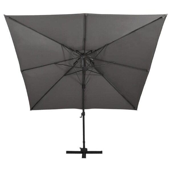 Cantilever Garden Parasol with Double Top 300x300 cm Anthracite vidaXL