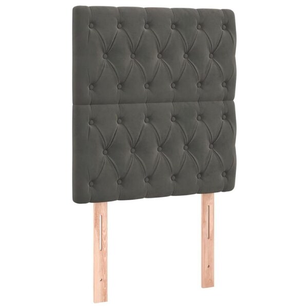 Headboard Dark Grey 80x7x118/128 cm Velvet vidaXL