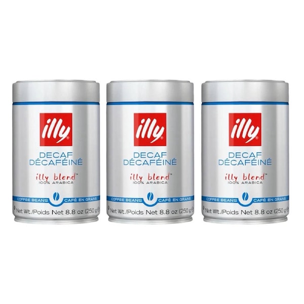 Illy Decaf Classico Whole Bean Coffee Medium Roast 750g (3 x 250g)