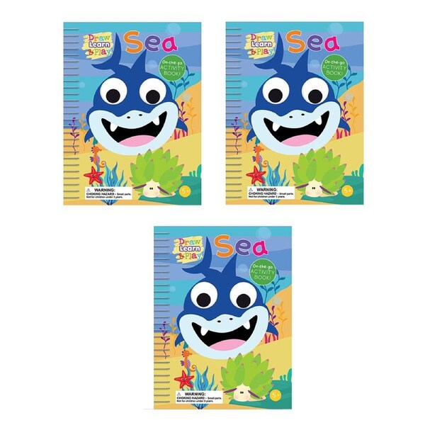 3PK Buddy & Barney Draw Learn Play Sea Kids Educational Activity Book 3y+