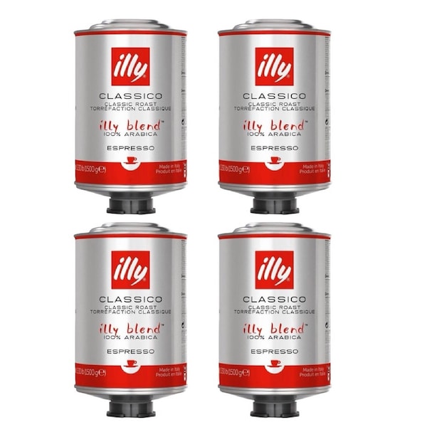 Illy Classico Whole Bean Coffee Medium Roast 6kg (4 x 1.5kg)
