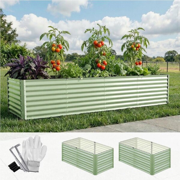 Livsip Garden Bed 320x80x73CM Raised Container Vegetable Planter Box Green