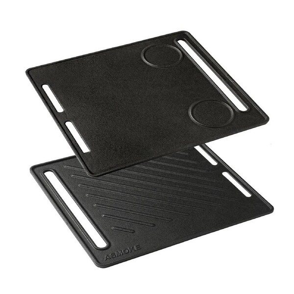 ASMOKE Pre-Seasoned Matte Enamel Cast Iron Reversible Grill/Griddle