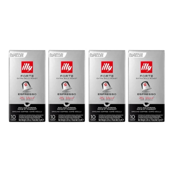 Illy Forte Coffee Capsules Dark Roast – 40 Pack (Compatible with Nespresso Original Machines)