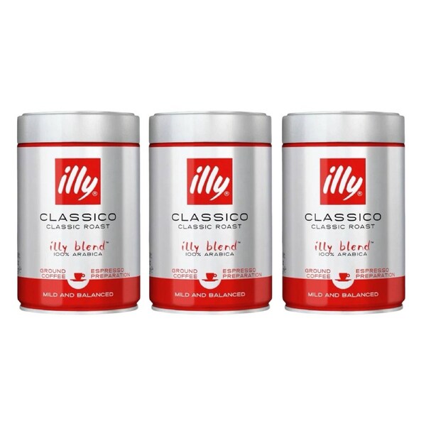Illy Classico Ground Coffee Medium Roast 750g (3 x 250g)