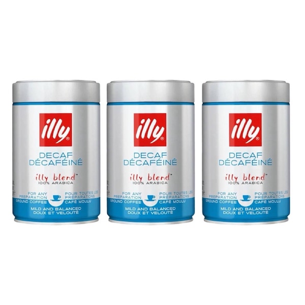 Illy Decaf Classico Ground Coffee Medium Roast 750g (3 x 250g)