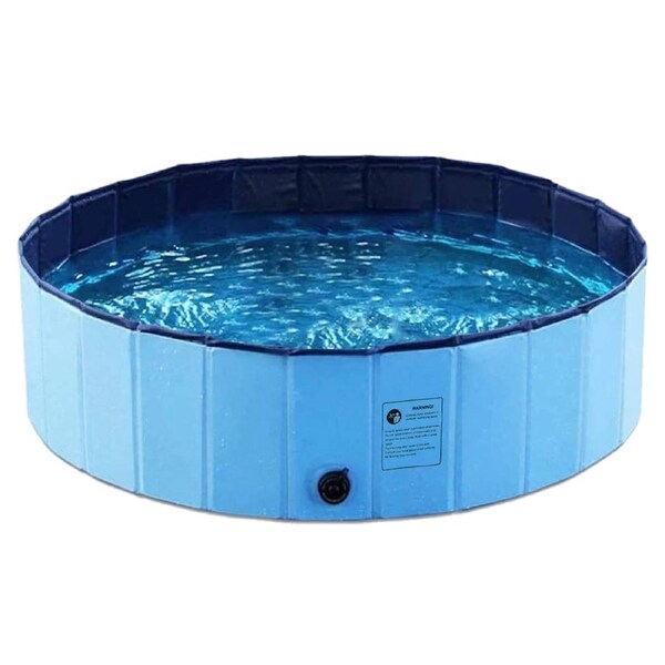 Deal365 120cm Pet Dog Swimming Pool Portable Bathtub Kid Shower Washing Folding Outdoor