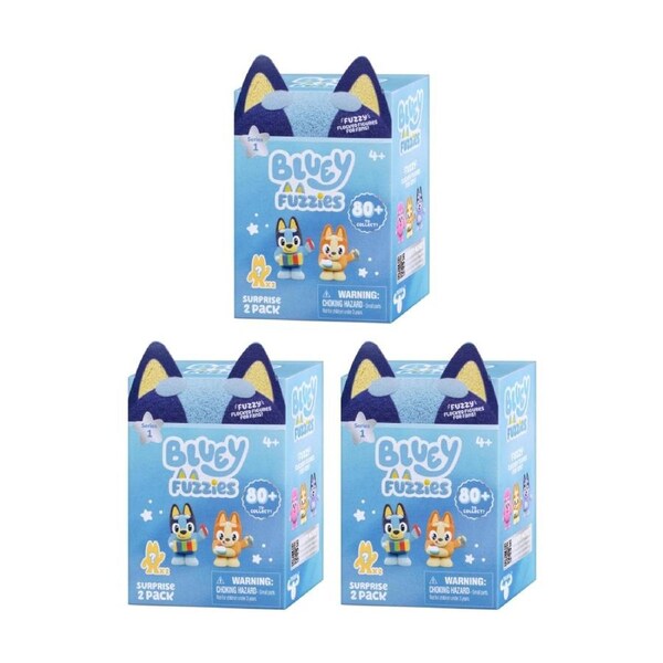 3x 2pc Bluey Series 1 Suprise Fuzzies Kids Collectable Figure Set 4y+ Assorted