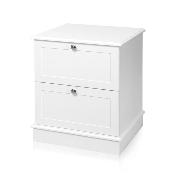Hellofurniture Harper Freestanding 2 Drawer Bedside Table White